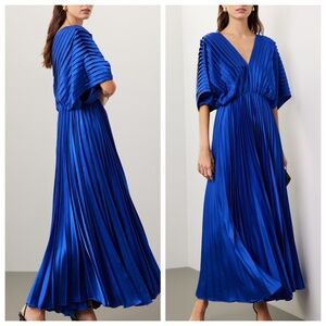 Hutch Royal Blue Pleated Maxi Dress